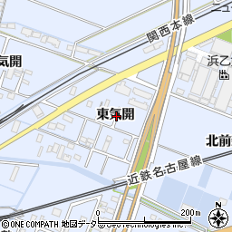 愛知県弥富市鯏浦町東気開周辺の地図