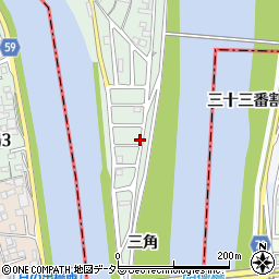 愛知県名古屋市中川区下之一色町三角周辺の地図