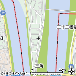愛知県名古屋市中川区下之一色町（三角）周辺の地図