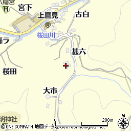 愛知県豊田市上高町大市周辺の地図