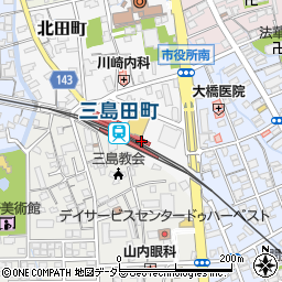 静岡県三島市北田町3周辺の地図