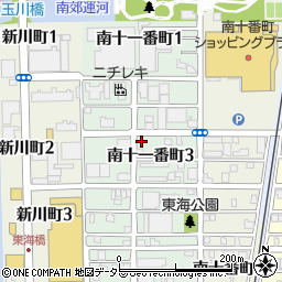 愛知県名古屋市港区南十一番町周辺の地図