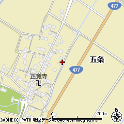 滋賀県野洲市五条305周辺の地図