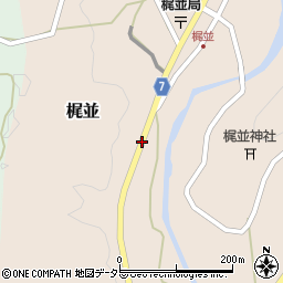 岡山県美作市梶並周辺の地図