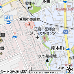 静岡県三島市緑町17周辺の地図