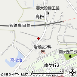 愛知県日進市折戸町（高松）周辺の地図