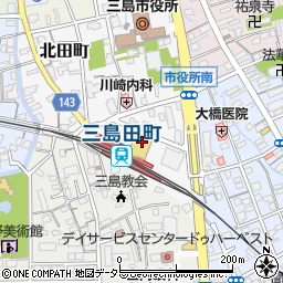 スーパーカドイケ三島田町店周辺の地図