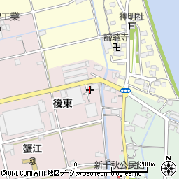 愛知県蟹江町（海部郡）新千秋（後東）周辺の地図