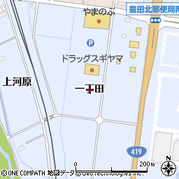 愛知県豊田市上原町一丁田周辺の地図