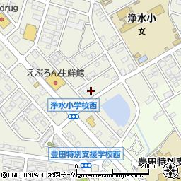 愛知県豊田市浄水町南平周辺の地図