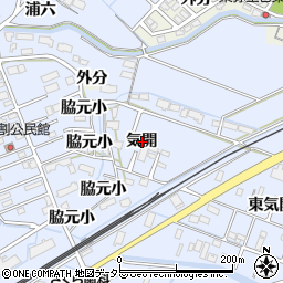 愛知県弥富市鯏浦町（気開）周辺の地図