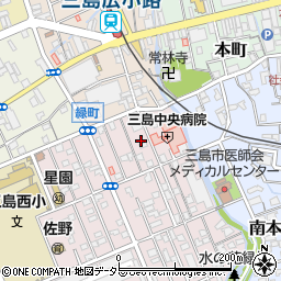 静岡県三島市緑町2周辺の地図