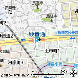 妙音通駅周辺の地図