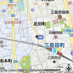 静岡県三島市北田町2周辺の地図