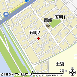 愛知県弥富市五明2丁目周辺の地図