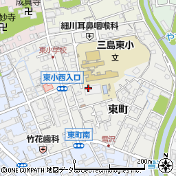 静岡県三島市東町周辺の地図