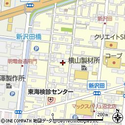 静岡県沼津市新沢田町周辺の地図
