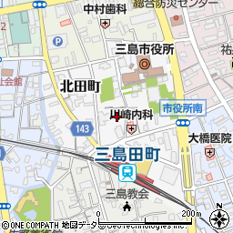 静岡県三島市北田町周辺の地図