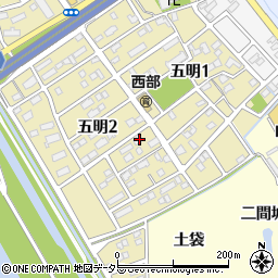 愛知県弥富市五明2丁目128周辺の地図