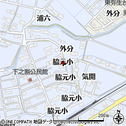 愛知県弥富市鯏浦町脇元小周辺の地図