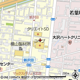 ユーコープミオクチーナ新沢田店駐車場周辺の地図