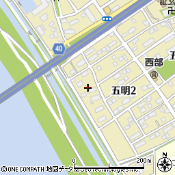 愛知県弥富市五明2丁目21周辺の地図