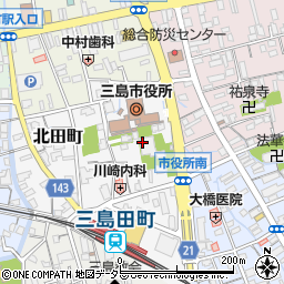 静岡県三島市北田町4周辺の地図