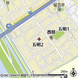 愛知県弥富市五明2丁目75周辺の地図