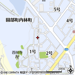 京都府南丹市園部町内林町北頭周辺の地図