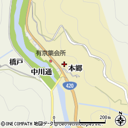 愛知県豊田市安実京町本郷周辺の地図