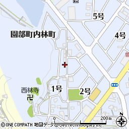 京都府南丹市園部町内林町（北頭）周辺の地図