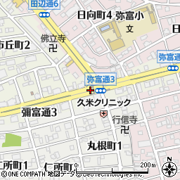 愛知県名古屋市瑞穂区彌富通周辺の地図