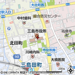 静岡県三島市周辺の地図