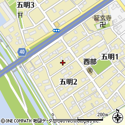 愛知県弥富市五明2丁目54周辺の地図
