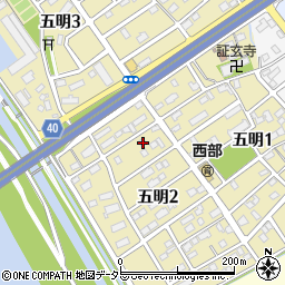 愛知県弥富市五明2丁目45周辺の地図