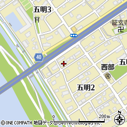 愛知県弥富市五明2丁目19周辺の地図