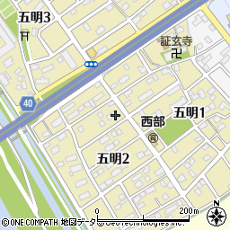 愛知県弥富市五明2丁目51周辺の地図