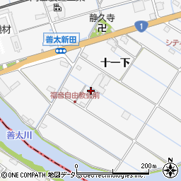 愛知県愛西市善太新田町十一下105周辺の地図