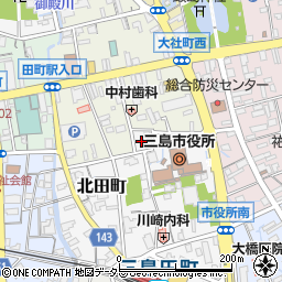 静岡県三島市北田町5周辺の地図