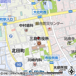 三島市役所企画戦略部　広報広聴課・電子広報戦略室周辺の地図