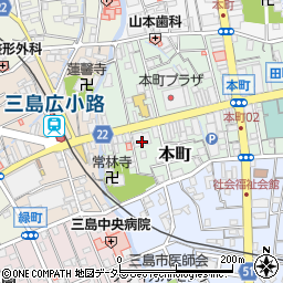 三島合同タクシー株式会社　本社事務所周辺の地図