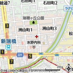 愛知県名古屋市瑞穂区洲山町周辺の地図