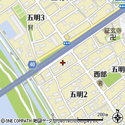 愛知県弥富市五明2丁目10周辺の地図