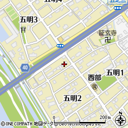 愛知県弥富市五明2丁目14周辺の地図