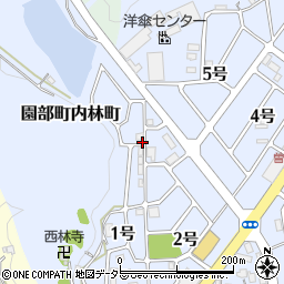 京都府南丹市園部町内林町下金沢周辺の地図
