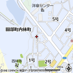 京都府南丹市園部町内林町（下金沢）周辺の地図