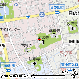 静岡県三島市大社町周辺の地図
