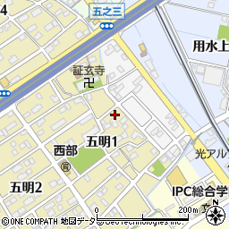 愛知県弥富市五明1丁目周辺の地図