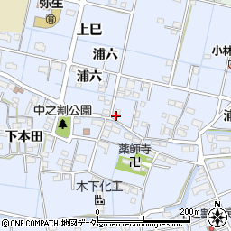 愛知県弥富市鯏浦町浦六58-2周辺の地図