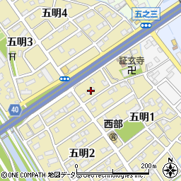 愛知県弥富市五明1丁目12周辺の地図